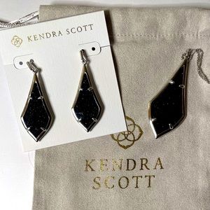 Kendra Scott Shimmering Black Olivia Necklace & Earrings Set (DM for separates)